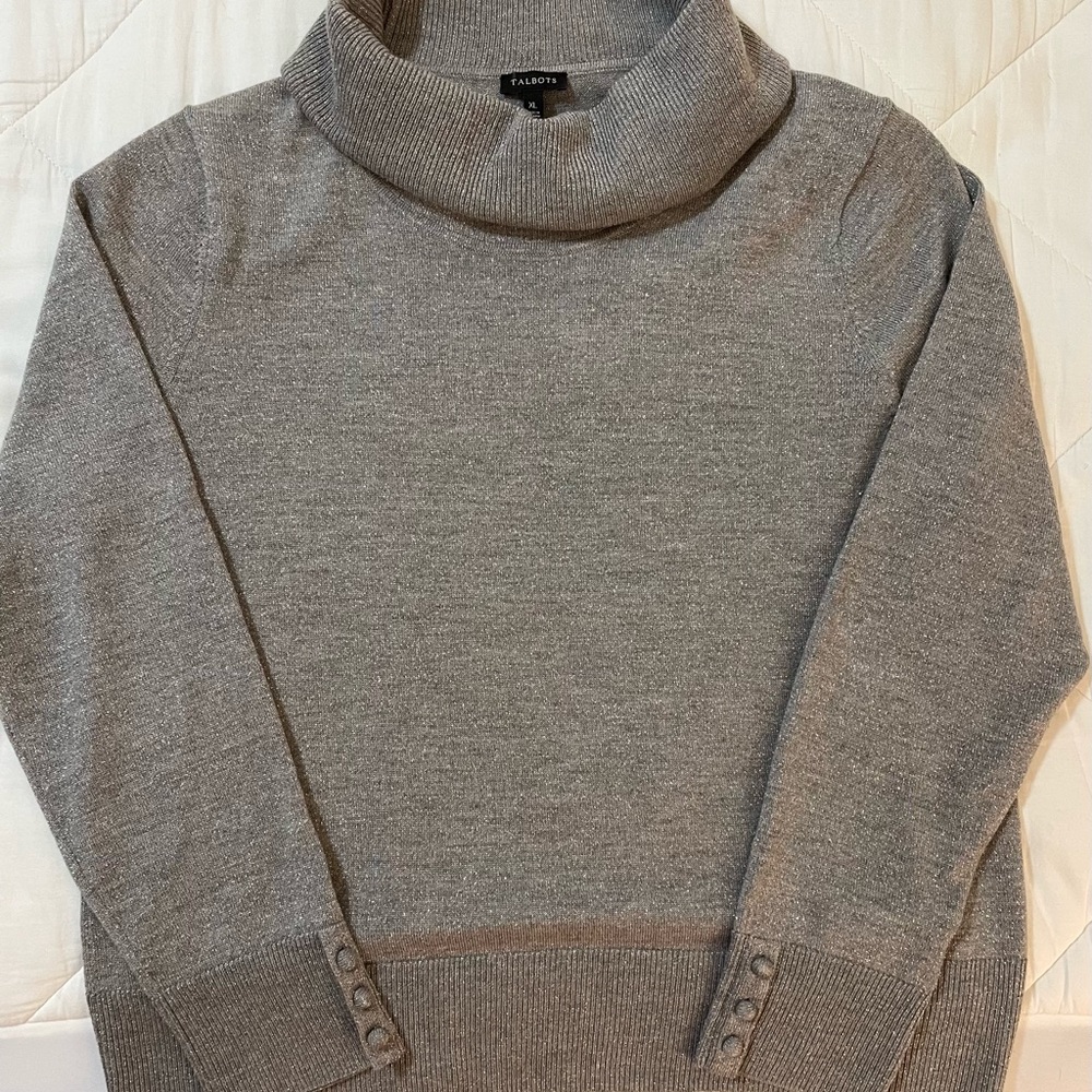 Dressy gray turtleneck sweater